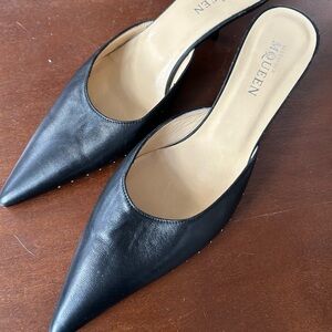 Alexander McQueen Kitten Heel Black Charcoal with Studs